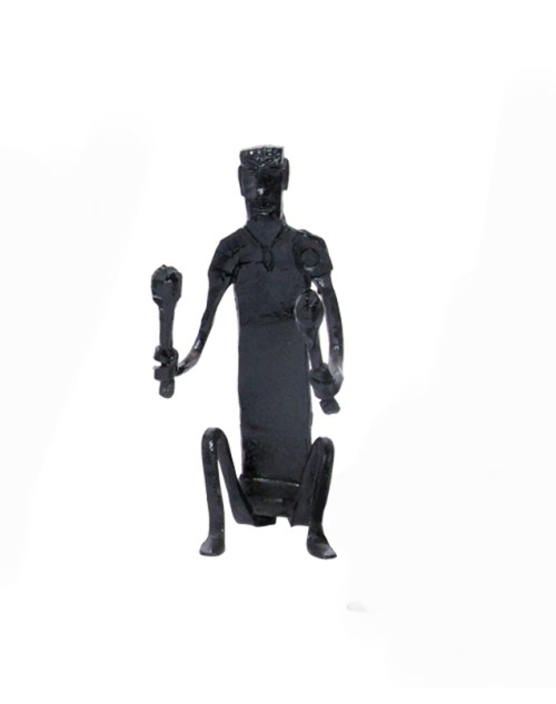 Lootkabazaar Hand Made Iron Metal Human With Maracas Sculpture Decorative Show Piece For Home Decor (SEIHD021905)